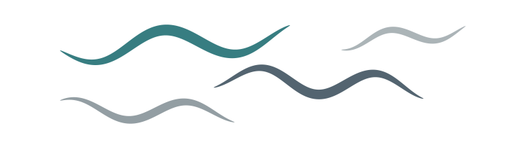 Four stylised nematodes swimming across the page